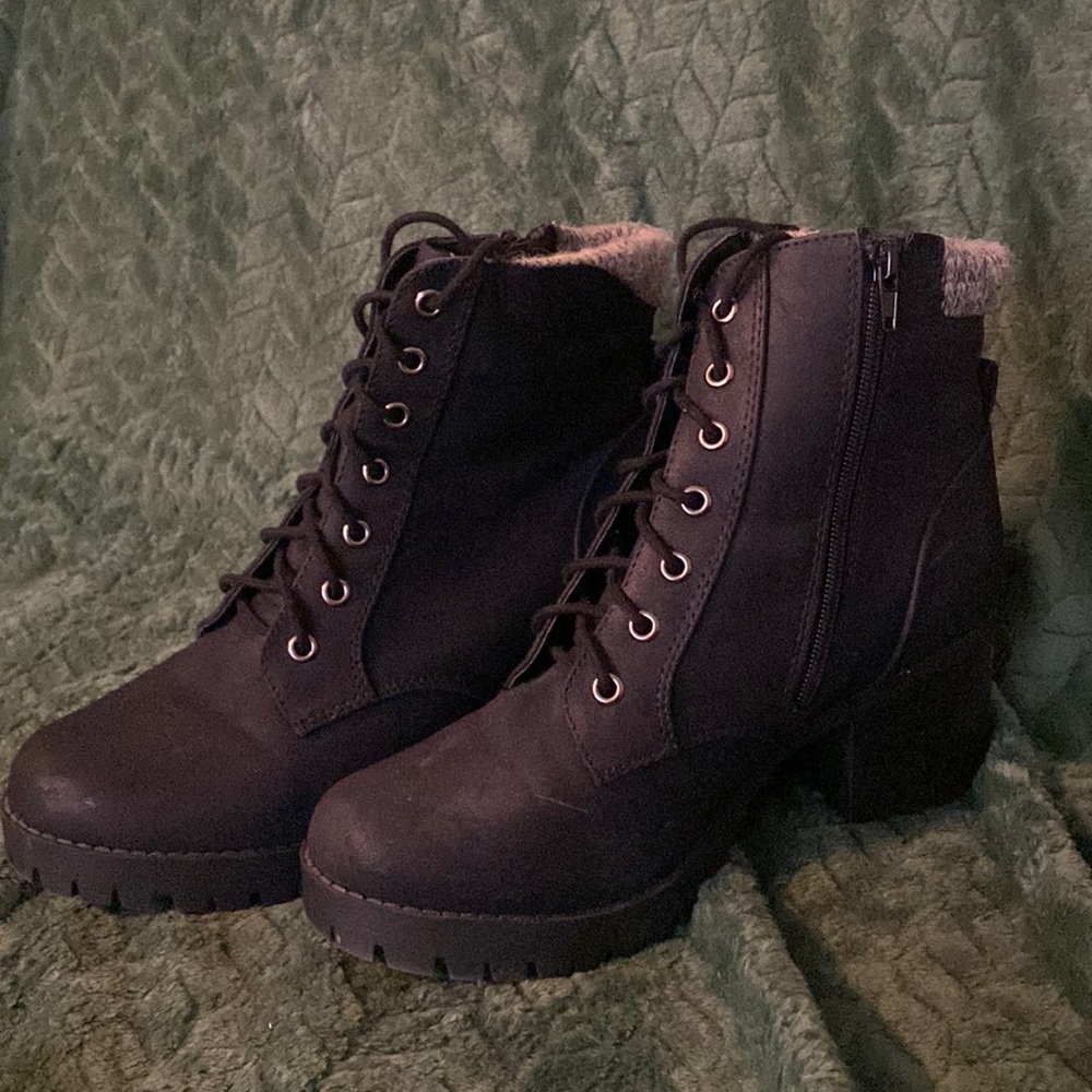 Black boots.